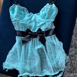 Lovers Lane mint green lingerie set